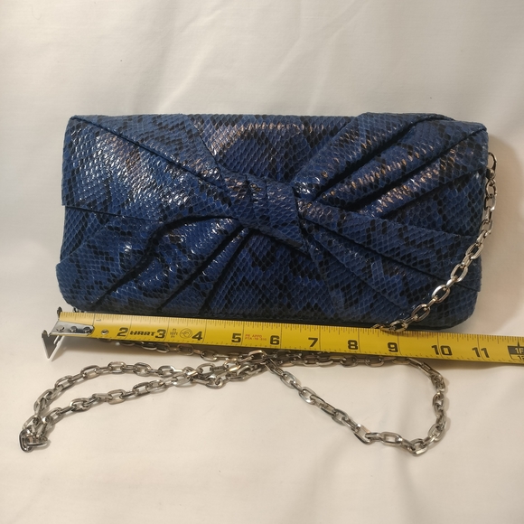 White House Black Market Snakeskin Clutch with Chain Strap NWOT - Picture 3 of 11